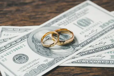 money and wedding rings